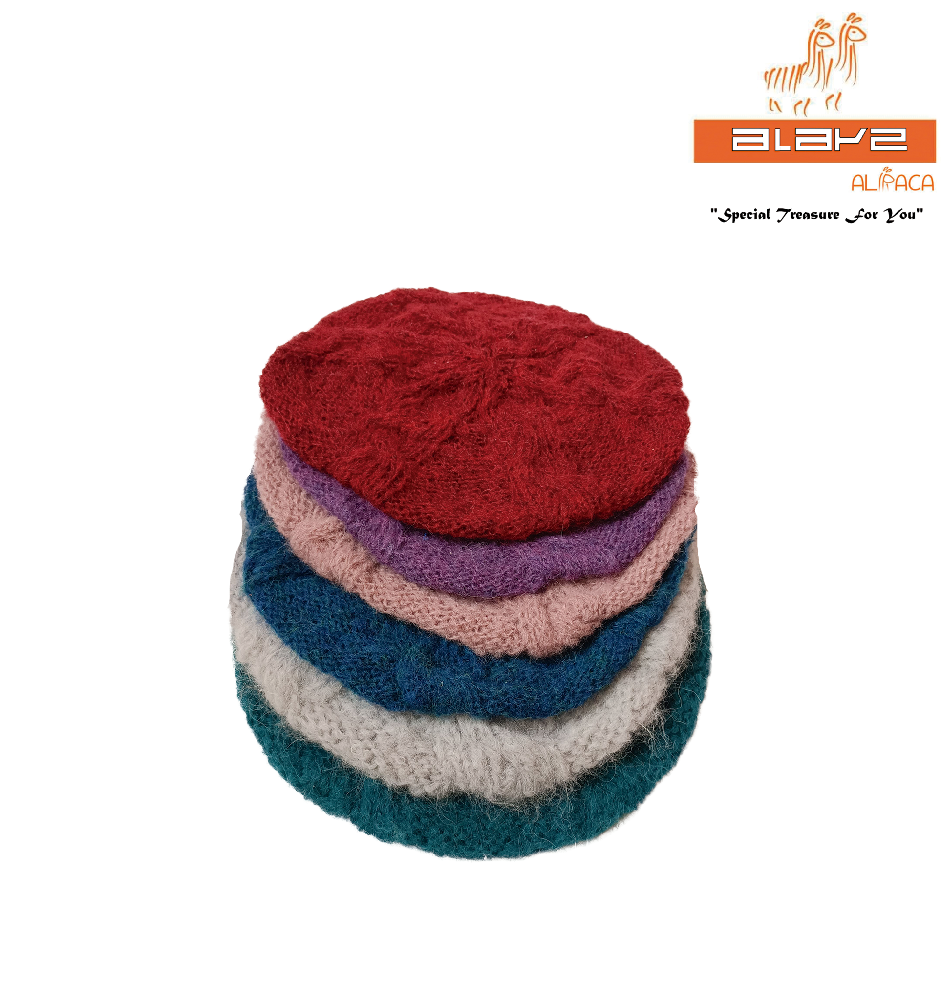 BOINA TEJIDO A MANO EN 100% BABY ALPACA PELUSADO (2)