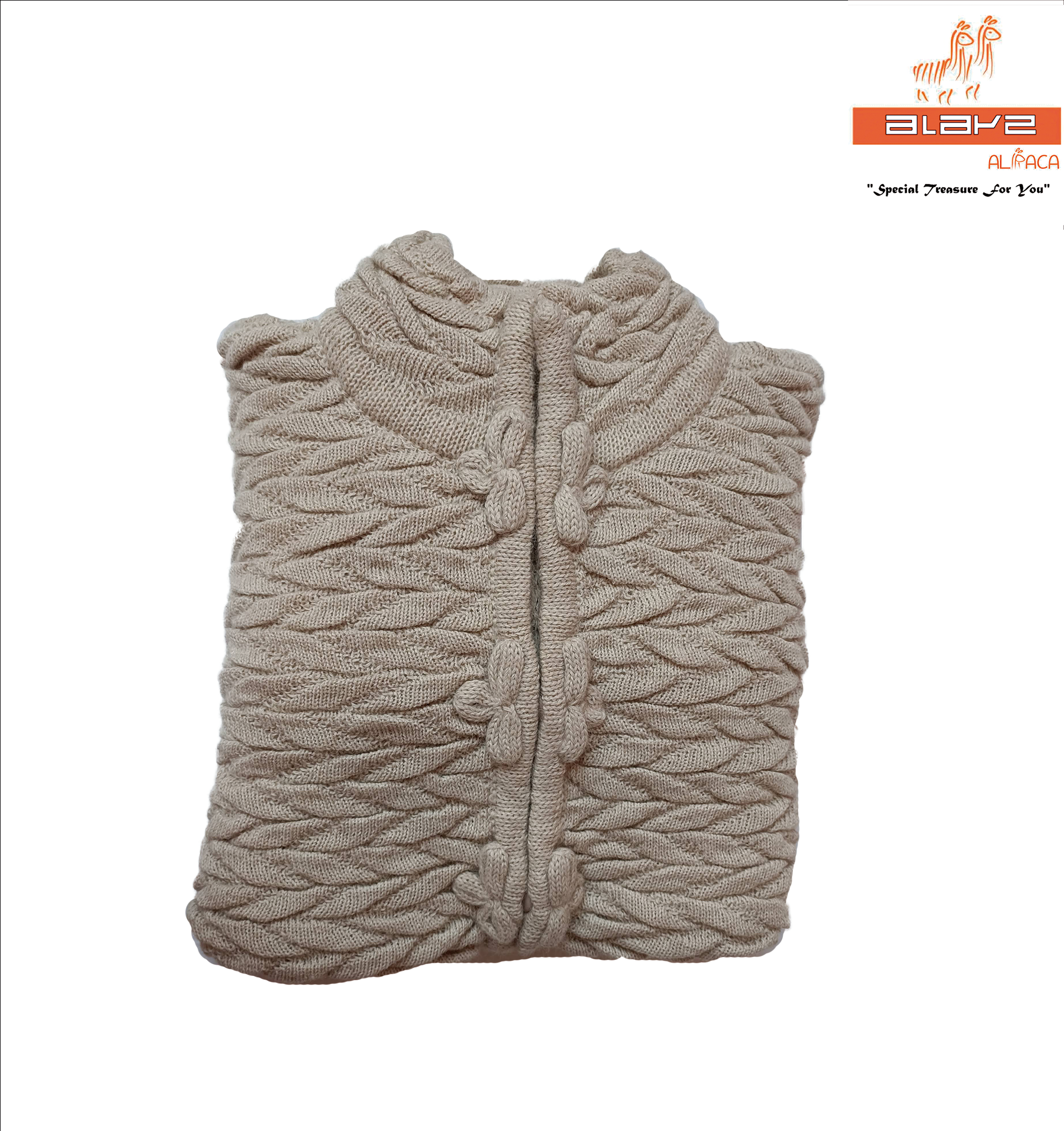 CARDIGAN CUELLO ALTO PARA DAMA TALLA STANDAR EN 100% BABY ALPACA (2)