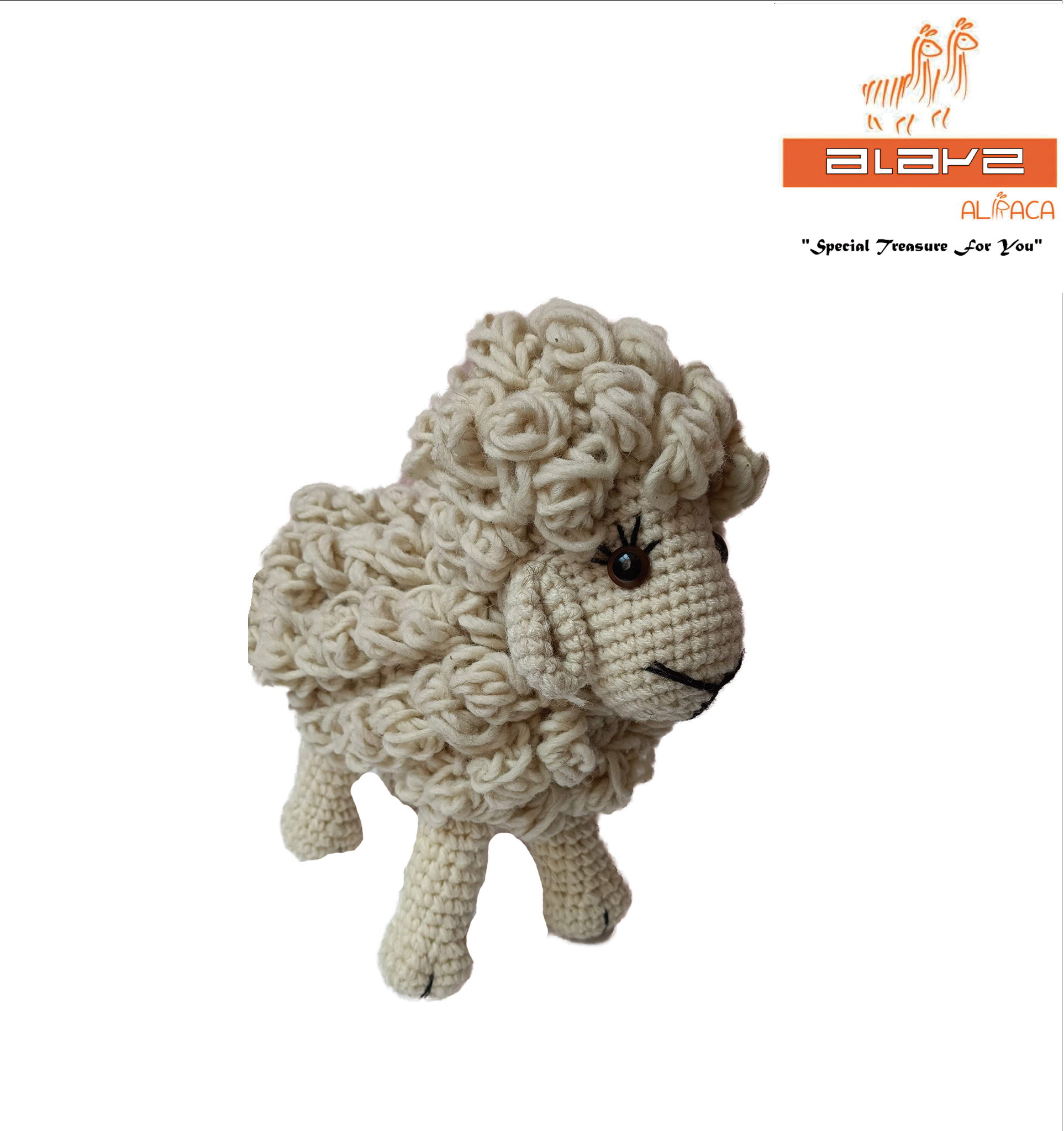 OVEJA TEJIDA A MANO A CROCHET EN MATERIAL OVINO