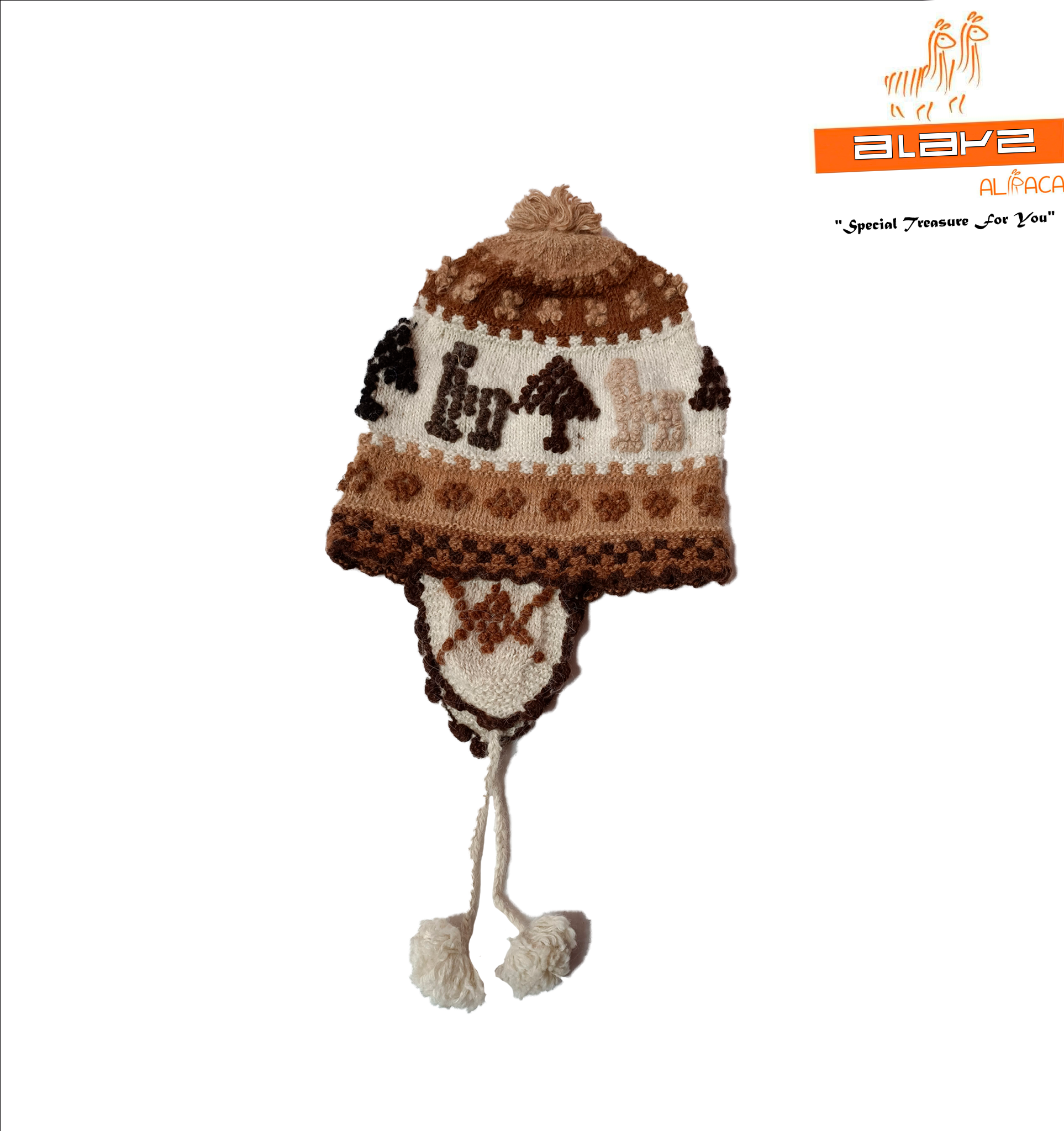 CHULLU TEJIDA A MANO EN ALPACA RUSTICO BEBE